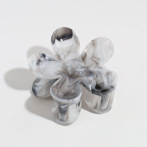 Jepit Rambut Bunga Kamboja 7.3cm Elegant Ladies Marble Pattern Flower Hair Claw Clip HBSA003