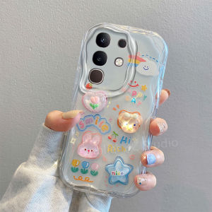 เคส Y29s Y04 VIVO Y39 Y29 5G 4G ดีไซน์ใหม่เคสโทรศัพท์ลายการ์ตูนน่ารัก3D Cinnamoroll Kuromi Bear ซองนุ่มใสครีมตุ๊กตากระต่าย