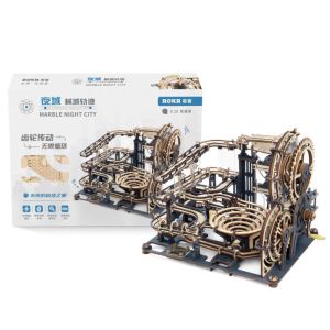 Robotime Marble Night City 3D Wooden Puzzle Games Model Toys for Children Kids Birthday Christmas Gift