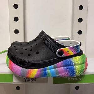 croc Crush Spray Dye Clog rainbow colors Ladies Platform Sandals#208057 Crocs Dye Pink Tie Dye Crocs Crocs With A Bow Rainbow Crayons - Lazada