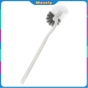 Masely Long-Handled Toilet Brush Curved Head Soft Bristles Quick Drying Bathroom Corner Cleaning Tool