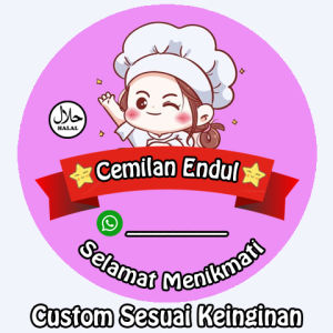 Cetak Sticker Glossy Cromo Desain Lucu - A4 - Cetak Label Kemasan - Stiker Label Custom