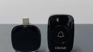 CACAZI 110db 60 chime level 5 300M range door bell A01-DC intelligent USB wireless doorbell waterproof touch button LED light 20
