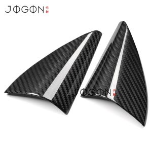 Cornerr Carbon Fiber Car Interior Front A-Pillar Window Triangle Panel Cover Trim Car Accessories For Hyundai N Kona N 2021 2022 2023 6K4N7