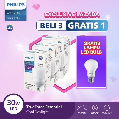 [GRATIS LAMPU] Philips Lampu LED Paket Lampu Lebih Cuan Beli 3 Lebih Hemat Radiantline Trueforce 30W 6500k Putih GRATIS 1 Lampu LED Bulb