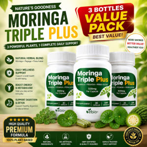 Ready Stock【Super Jimat Combo】Moringa Triple Plus Herbal Capsule Bundle Total 3 Bottles Natural Plant Blend Moringa Pegaga & Peria Katak Dietary Supplement For Daily Wellness Maintenance Care