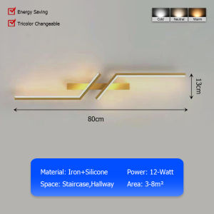 Lantu 100Cm vàng đen đèn LED Tường Sconces Đèn trang trí Cho phòng ngủ phòng khách Hành Lang Khách Sạn