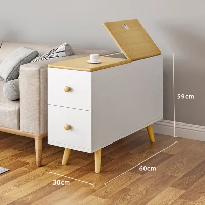 Magic Home Living Room Sofa Side Table Nordic Simple Coffee Table Side Cabinet Wooden Corner Storage Cabinet
