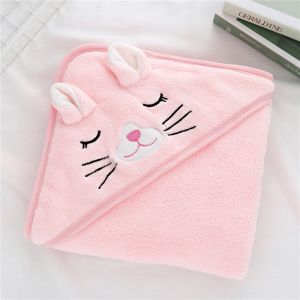 80x80cm Toddler Baby Hooded Towels Infant Bathrobe Super Soft Bath Towel Blanket Newborn Warm Swaddle Wrap