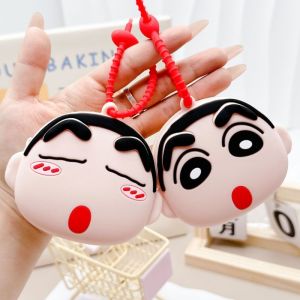 Anime Crayon Shin-chan Kawaii Thời Trang Cô Gái Túi Bảo Quản Dễ Thương Móc Khóa Silicon Dây Kéo Ví Đựng Tiền Xu Hoạt Hình Túi Đeo Vai