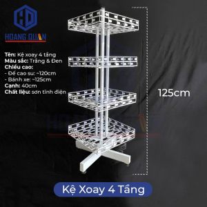 Kệ Xoay 4 Tầng Có Bánh Xe Treo Phụ Kiện Trang Trí Sản Phẩm - Kệ Nhiều Tầng Đa Năng Để Đồ Gia Dụng Hàng Hóa