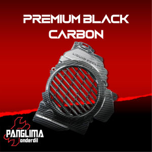 Cover Kipas Radiator Hitam-Light Karbon-Black Karbon Vario 110 Old-CW-Techno CBS Karbu Tutup Mesin