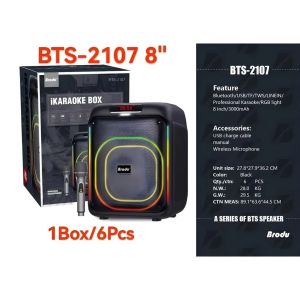 Bts.Shop Brodu BTS-1890 bluetooth karaoke portable rechargeable speaker w/ LED light