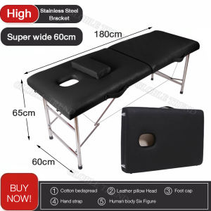 Massage Bed Portable Foldable Overbed Table Others Folding Massage Tattoo Bed Beauty salon bed Portable Bearing 300KG Foldable Sturdy Comfortable Massage Bed For Spa Facial Tattoo Bed