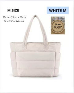 Japanese Design Women Puffy Bag Shoulder Bag Soft Tote Bag