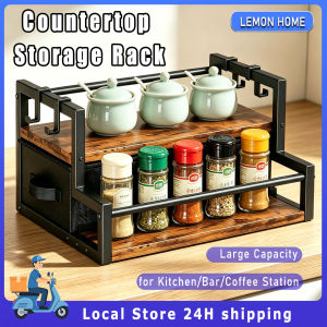 Kitchen Spice Storage Rack Coffee Syrup Organizer Rack Bottle Rack for Coffee bar Wine Rack Storage Shelves for Syrup