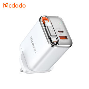 Mcdodo FreeGo 67W GaN UK Charger with Built-in Retractable USB-C 60W Cable USB-A Type C Charger Quick Charge QC3.0 PD PPS USB Type C Charger For iPhone 16 15 14 13 Macbook Laptop iPad Xioami Samsung Huawei Mate 60 Pro GaN Type-C Super Fast Charge Charger