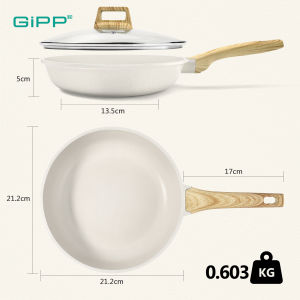 GIPP Deep non-stick frying pan with lid 20/24/28 cm granite pan Frying pan non-stick PFOA free Suitable for all stovetops