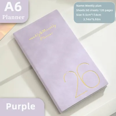 PDWATCHES To Do List 2026 Agenda Book with Calendar A6 Daily Weekly Planner Portable Pocket Diary Book School Office
