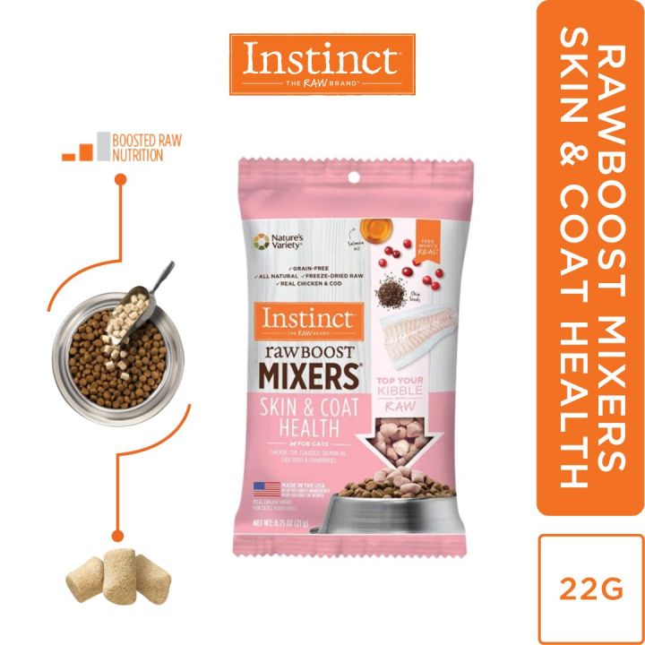 Instinct FreezeDried Raw Boost Mixers Skin & Coat Health 22G Cat Food