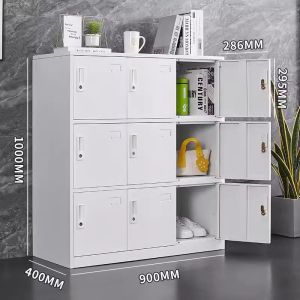 ⚡ จัดส่งฟรีทั่วประเทศ ⚡ตู้เก็บของโลหะสีขาวพร้อมตัวล็อคแยกต่างหาก 6 ประตู / 9 ประตู / 12 ประตู