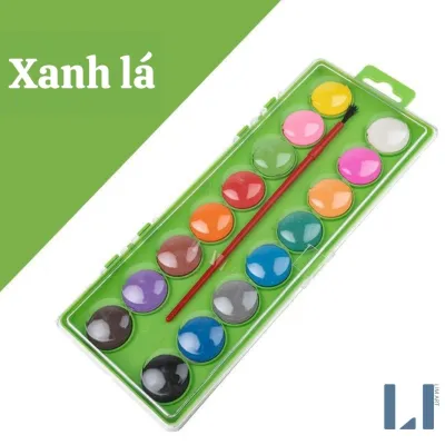 Hộp 16 màu nước nén solid watercolor không độc hại thân thiện với môi trường.