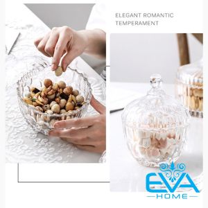 Thố Mứt Thuỷ Tinh Pha Lê Bi Tròn Nhỏ Sang Trọng / Thố Mứt Tết Bi Tròn Deli TG1064-4 M3572