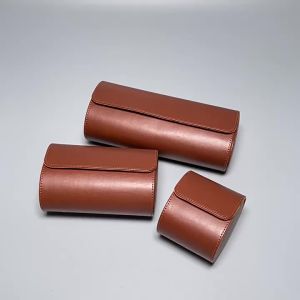 3-Slot Watch Roll Travel Case Portable Vintage Leather Watch Display Case Watch Storage  Watch Organizers of Men Gift㏇X0421