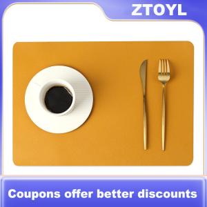 【ZTOYL】 Double-layer Leather Table Mat Nordic Heat-proof Placemat Insulation Waterproof Oil-proof Table Mats For Home Hotel Decoration