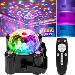 PROMO LEIMIYUO Lampu Disco Warna Warni Sorot Panggung Tembak Led Putar Ikut Musik Light 9W - LM7009