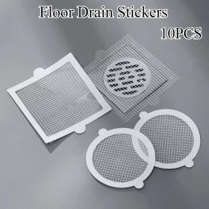 10pcs Floor Drain Sticker Disposable Anti-clogging Anti Odor Hair Catchers Square Bathroom Accessories