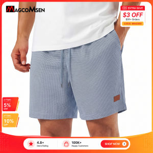 MAGCOMSEN Quần đùi dành cho nam giới 5 inch Bánh quế co giãn Eo dây rút Nhanh khô thoáng khí Phòng tập thể dục Chạy bộ Quần đùi mùa hè2026