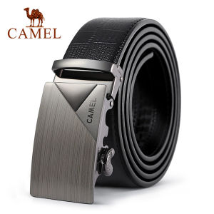 Camel mens Automatic Buckle Belt 100% Genuine Cow Leather Business Casual Strap Belt