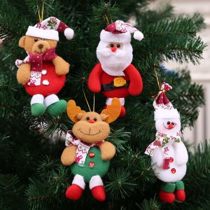 NCNC Home Decor Santa Claus Snowman Elk Bear Cute Decorative Hanging Plush Christmas Tree Decoration Toy Doll Christmas Pendant Ornaments