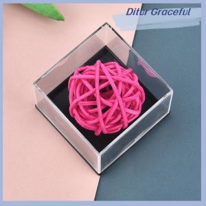 Ditur 1Pc Storage Boxes Lids Display Clear Container Specimen Mini Square Cube Acrylic Case Rough Mineral Standard