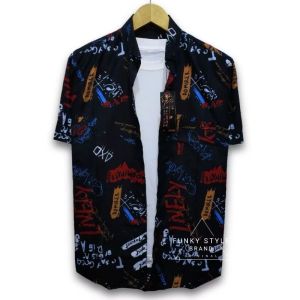 Kemeja Pria Hawai Hem surving Kemeja Pantai Abstrak Vintage Casual Lengan Pendek Retro Rayon Viscose