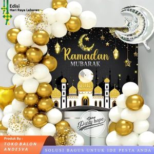 set dekor ramadan mubarak / paket dekor balon lebaran eid mubarak