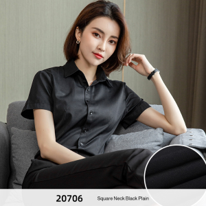 Workwear Temperament Mature Image Womens Shirts Summer V-neck Slim Fit Commuter Fashion Bottom Matching