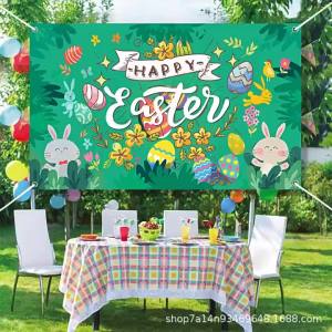 ผ้าแขวนธีมไข่อีสเตอร์สำหรับตกแต่งในร่มและกลางแจ้ง 1 ผ้าตกแต่งห้องใหม่