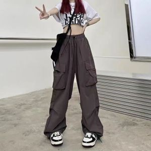 Retro Cargo Pants for Women High Waist Casual Pants Womens 6 Pocket Wide Leg Trousers Jogger Pants for Women