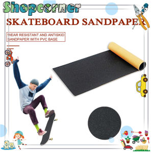 Black Non-Slip Skateboard Grip Tape Sheet/ Waterproof Griptape Sandpaper for Rollerboard/Pita Pegangan Skateboard
