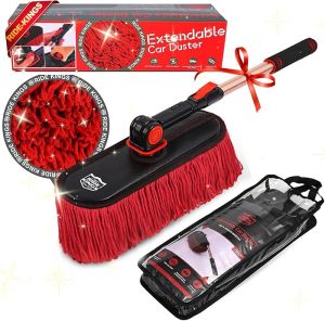 Car Duster Exterior，Scratch Free Soft Brush Kit forTruckSUVRV and MotorcycleWax Cotton Hair Extendable HandleCar Feather DusterNo Lint，Gifts for Men Women