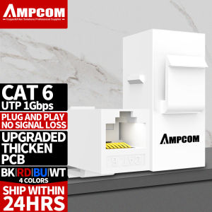 AMPCOM Keystone Coupler Jack CAT6 /CAT6A RJ45 Inline Coupler Keystone Jack RJ45 CAT6 Straight-Through Keystone Module Adapter Couplers For Wall Plate