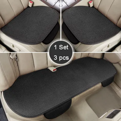 MLADEN 3 in 1 Car Seat Cover Front & Rear Back Cushion Universal Flax Seat Mat for Kusyen Kereta Fits Myvi Axia Bezza Ativa