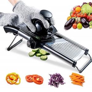 GASGV Adjustable Vegetable Slicer Efficient Professional Vegetable Chopper Multifunctional Stainless Steel Vegetable Cutter Restaurant