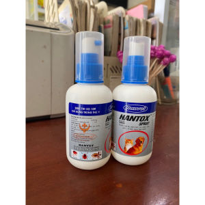 Xịt ve ghẻ chấy giận Hantox spray 100ml ở chó mèo thú cảnh