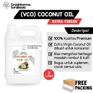 VCO VIRGIN COCONUT OIL 5 LITER Extra Virgin Murni Asli Sari Minyak Kelapa Hasil Perkebunan Terbaik