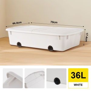 Citylife 36L Under Bed Storage Box With Lid & Wheels Space Saving Large Capacity Organizer