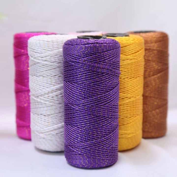 Benang Nylon GOLD -Benang Nilon+Emas / Benang Kait Beg -Nylon golden thread  DIY crochet bag