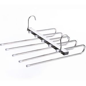 【SG Stock】Trousers Hanger |Multi-Layer Hanging Pants Storage Rack |5 In 1 Magic Hanger| Stainless Steel Multifunctional Pants Rack